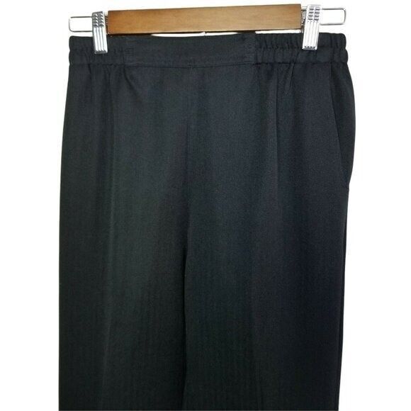 Draper's & Damon's Womens Size 8P Black Solid Elastic Waist Trouser Pants - Picture 2 of 9